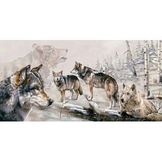 Kunstdruck 100x50   Wolf Wölfe Schnee Wald Alaska Bild 