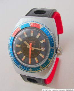 Ruhla de Luxe GDR Uhr HAU Herren Taucher design vintage gents watch