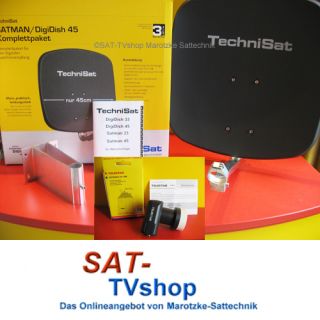 TechniSat DigiDish 45   grau mit Premium HC Single LNB 0,1dB