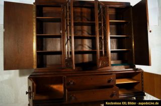 Bücherschrank,Antik Schrank,Herrenzimmerschrank Eiche Massivholz um