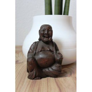 ca. 15 cm Happy Buddha Glücksbuddha Sitzend Holz Geschnitzt Sri Lanka