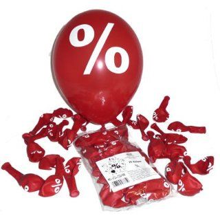 25 Stück Luftballons  %  Sale/Verkauf, rot Spielzeug