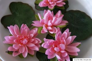 tlg. Seerose Wasserlilie Lotus Blüten Blatt Set Stoff Blume