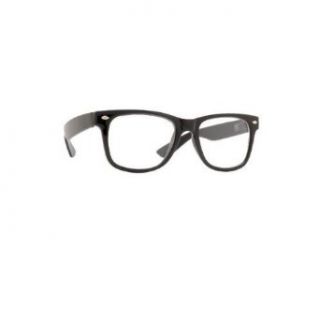 Wayfarer Sonnenbrille Nerd Brille Rahmen und Bügel schwarz 