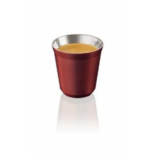 Nespresso Pixie Lungo Metall Becher Tasse (Lungo Decaffeinato   Rot