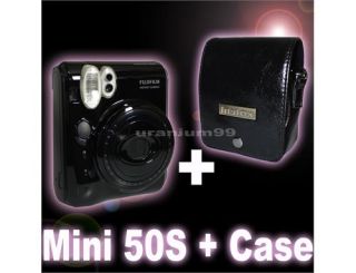 Fujifilm Fuji Instax Mini 50s 50 s Piano Black Kamera + 50s Leder