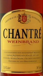 CHANTRÉ Weinbrand, 3 Liter mit WANDHALTER 2 cl,Chantre
