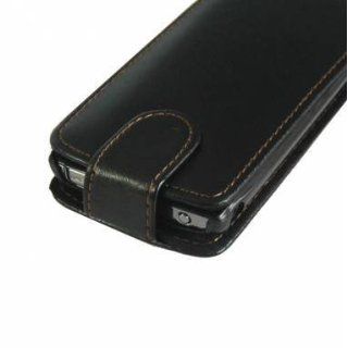 Schwarz Premium Leder Tasche Hülle für Sony Ericsson Xperia X12 Arc