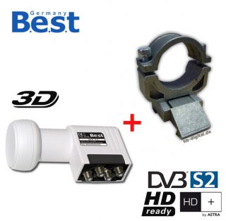 Astro Spiegel + Best HQDL 404 MF DIGITAL Quad LNB HDTV 3D HD+