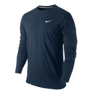 Nike AD Longsleeve Basic Crew Dunkelblau Herren Shirt Sweatshirt