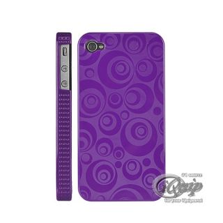 iPhone 4 Kunststoff Case Cover Kreise Elegant Muster Tasche Hülle