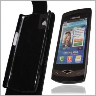 Flip style Handy Tasche + Displayschutz Folie Samsung GT S8500 Wave