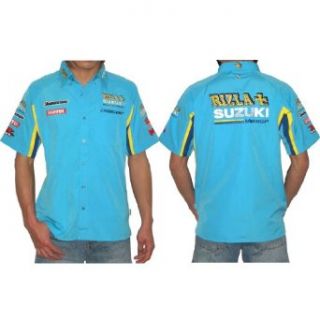 Herren Suzuki Rizla Blau Rennen Crew Shirt Hemd   Medium 