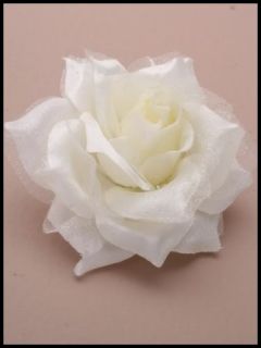 Haarblüte Brosche Haarspange Blume Rose Stoffrose 6Farb