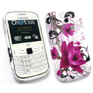 Emartbuy Samsung Ch @ T Chat 335 (S3350) Gel Skin Cover Purple Bloom