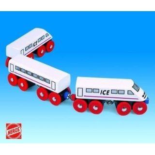 HEROS 44872   Holzeisenbahn ICE 3 teilig Spielzeug