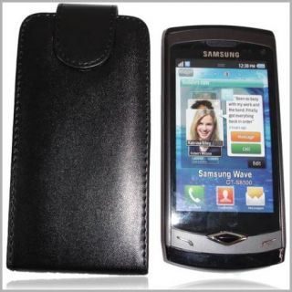 Flip style Handy Tasche + Displayschutz Folie Samsung GT S8500 Wave