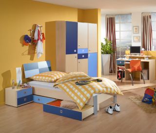 NEU* Komplett Kinderzimmer Jugendzimmer 6tlg Set Ahorn   blau