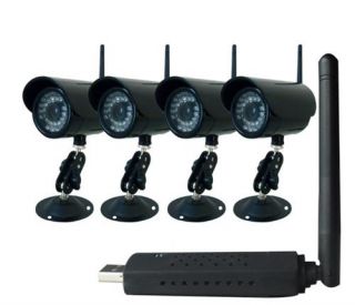 Funk Überwachungskamera Set mit 4 Wasserdichte Kamera und USB