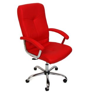 Bürostuhl Drehstuhl Chefsessel N43 Kunstleder, schwarz, rot, weiß