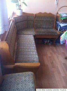 Sitzecke Eckbank Landhaus Stil Massivholz + 2 Stuhl Stühle