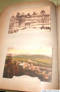 Postkarten Album um 1900   129 Karten nach Dresden Europa Ägypten