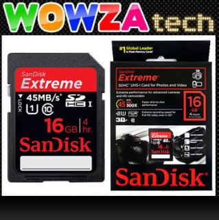 SANDISK 16GB SDHC EXTREME SPEICHERKARTE CLASS 10 HD VIDEO