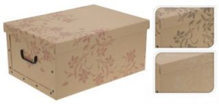 2er Aufbewahrungs Box mit Deckel Naturmuster Kiste Karton Schachtel