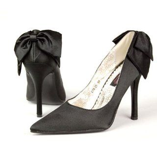 Damen High Heels Pumps, Satin, Schleife, schwarz: Schuhe