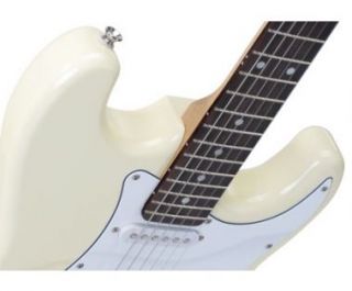 Rocktile Pro ST60 Cream E Gitarre Gitarre 1 Humbucker Gitarrenkabel