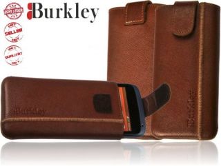 Burkley TAN Leder Handytasche für Sony Xperia S Tasche Case Etui