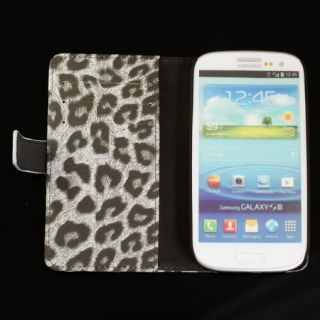 Hülle Leder Tasche für Samsung Galaxy S3 i9300 Leo Leopard Case
