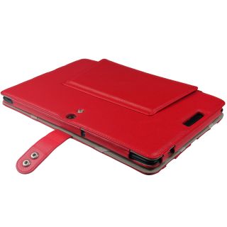 Red Leather Case for Asus Eee Pad Transformer TF300 TF300T 10.1 Cover