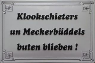 Klookschieters Blech Schild 20x30cm Klugscheisser Sinnspruch