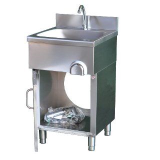 Edelstahl Handwaschbecken 500 x 400 x 850 mit Kniebedienung, Timer und