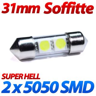 1x LED Soffittenlampe 12V 31mm 2 SMD Soffitte Festoon