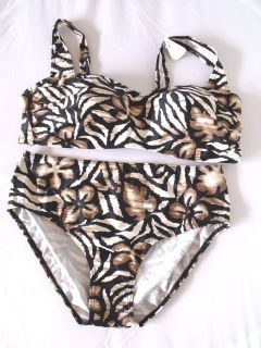 Bademode SCREWBALL Bikini Set 46 C Bandeauxbikini schwarz beige braun