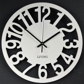 Wanduhr Uhr Time Weiß Holz Landhaus 34 cm CB