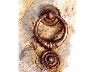 Türklopfer mit Ring, toskanisch   MESSING Klopfer Ring ( statt Glocke