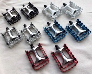 Onza VP 458 open bearing double cage pedals,Black,Red,Blue,Silver.NEW