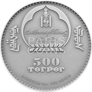 NEW* Mongolia 500 Togrog 2013 Silver Antique finish Argali Ovis Ammon