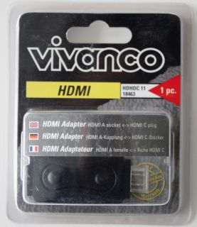 Vivanco Adapter HDMI A Kupplung HDMI C Stecker Buchse A   Mini C PC