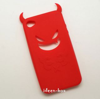 Silikon Hülle Case Schale Cover iphone 4 Devil Rot