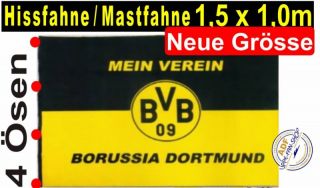 BVB Mastfahne Hissfahne 1,5m x 1,0m Flagge Fahne NEU