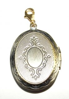 Charm Charms Anhänger Gold Bronze Medaillon Vintage m 925er Silber
