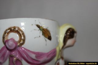 Wunderschöne Große Jugendstil Kpm Berlin Figuren Vase Insekten