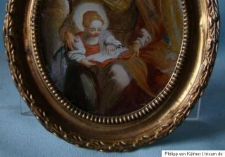 Orig.Hinterglas Gemälde Hl.Mutter Anna mit Maria Augsburg 18.Jhd