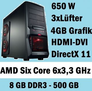 Gamer PC COMPUTER AMD Bulldozer FX 6100 6x3.3GHz 8GB DDR3 GT430