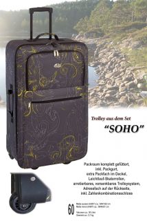 Luxus Trolley Reise Koffer Trolly SOHO neu S 60cm g