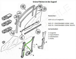 Citroen C5 2 2008 > Fensterheber Reparatursatz links Rolle Gleitbacken